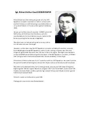 A preview of a PDF biography for Gaut, Richard Arthur